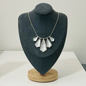 New Kendra Scott Rhyan Gold Bib Necklace in Ivory Mother-of-Pearl